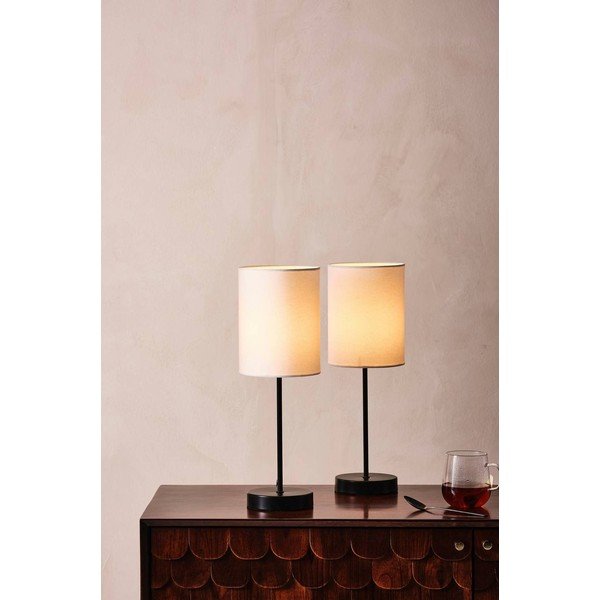Bijela/crna tekstilna stolna lampa (visina 45 cm) Seth – Jotex-image-1