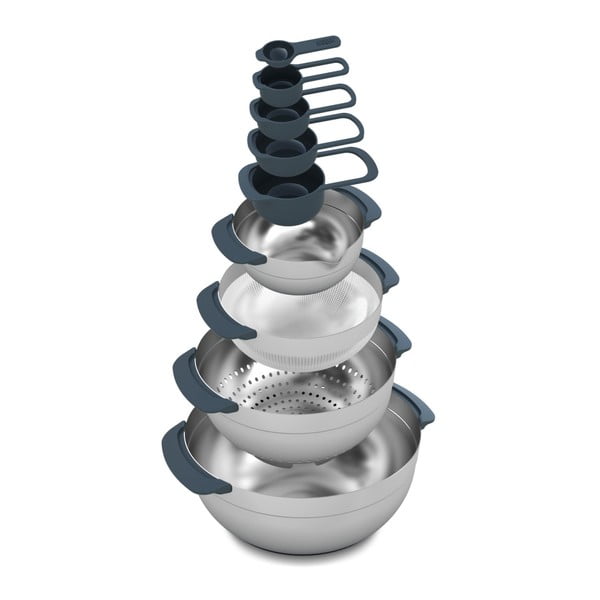 Zdjele u setu 9 kom u sjajno srebrnoj boji Nest 100 Collection – Joseph Joseph-image-3