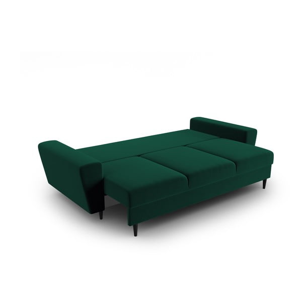 Zelena baršunasti sklopiva/s prostorom za odlaganje sofa 235 cm Kyoto – Cosmopolitan Design-image-2