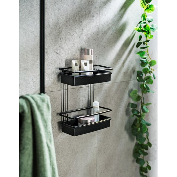 Polica za tuš Wenko Molinella crna, 30 x 35 cm-image-1