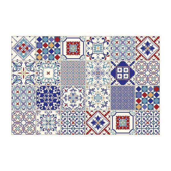 Set od 24 zidne naljepnice Ambiance Cement Pločice Azulejos Sofiana zidne naljepnice, 10 x 10 cm-image-2
