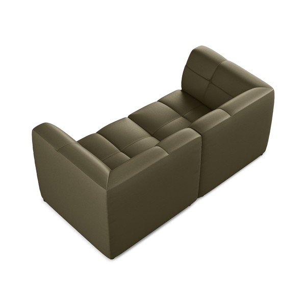 Kaki zelena sofa od imitacije kože 180 cm Aloha – Makamii-image-4