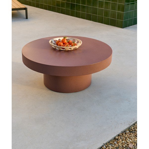 Okrugao vrtni stolić za kavu betonski ø 90 cm Aiguablava – Kave Home-image-1