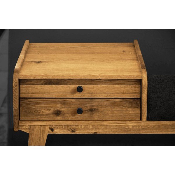 Klupa s ladicama u hrastovom drvu sa sivim sjedištem Retro - The Beds-image-4
