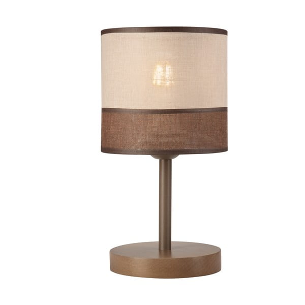 Tamno smeđa stolna lampa s tekstilnim sjenilom (visina 30 cm) Andrea – LAMKUR