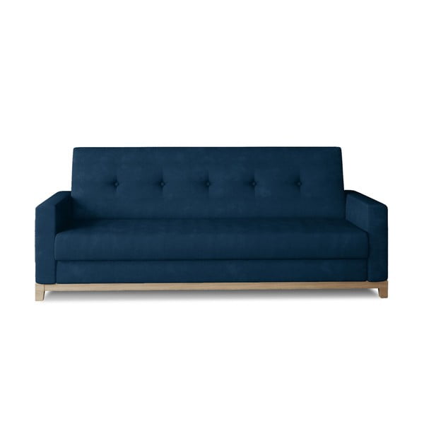 Plava baršunasti sklopiva/s prostorom za odlaganje sofa 216 cm Selene – ELTAP