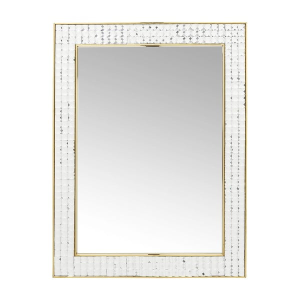 Kare Design Crystals Zlatno zidno ogledalo, 80 x 60 cm