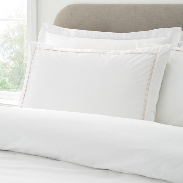 Bijela/bež posteljina za krevet za jednu osobu od pamučnog perkala 135x200 cm Contrast Trim – Bianca-image-3