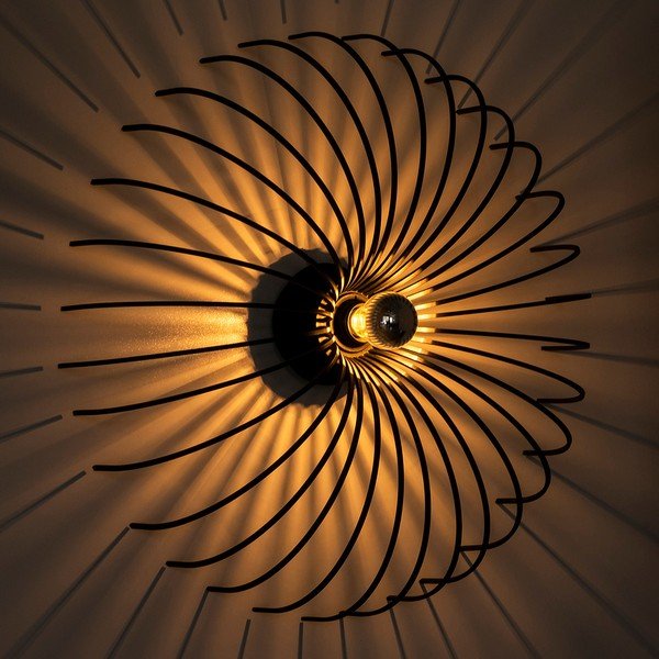 Crna zidna svjetiljka Opviq lights Aspendos, ø 56 cm-image-1