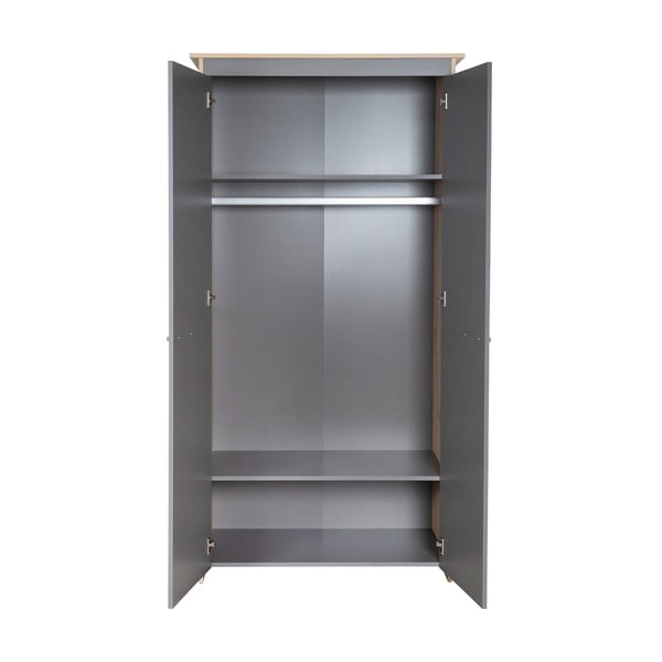 Antracitno siva/u prirodnoj boji dječja garderoba u dekoru hrasta 50x190x96 cm Anna – Roba-image-4