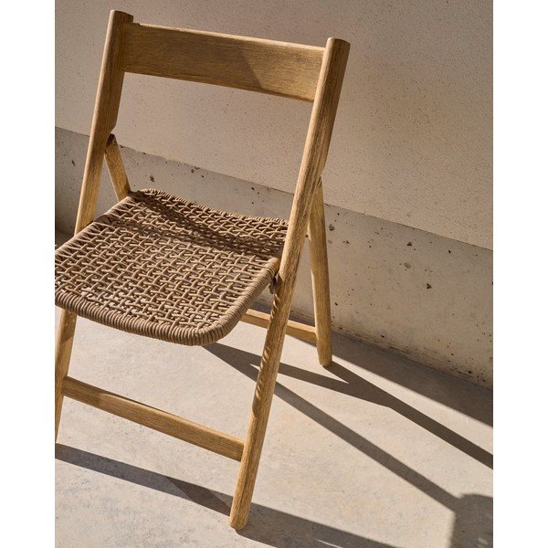 Smeđa/u prirodnoj boji vrtna stolica od masivnog drveta Dandara – Kave Home-image-2