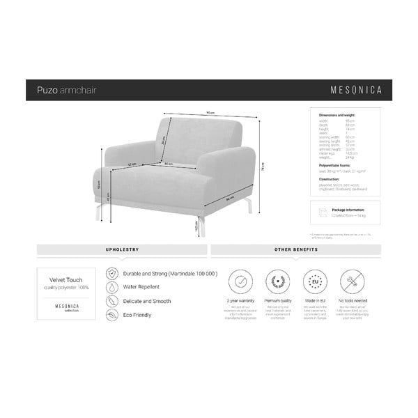 Plava baršunasta fotelja MESONICA Puzo-image-4