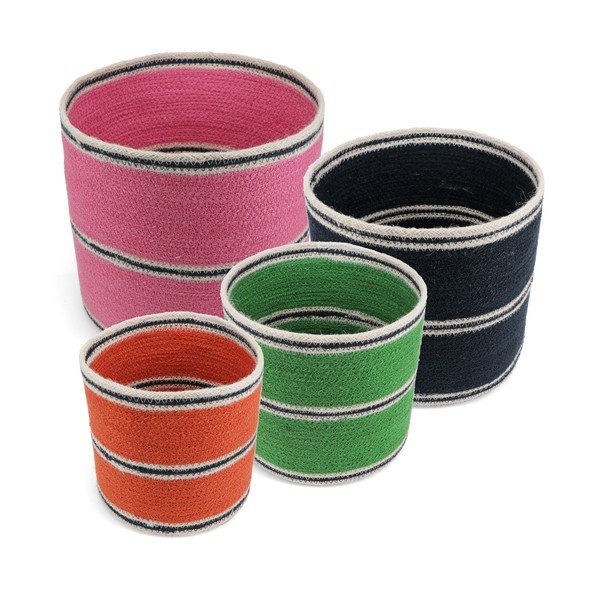 Košare u setu 4 kom od jute ø 27x26 cm – Rex London