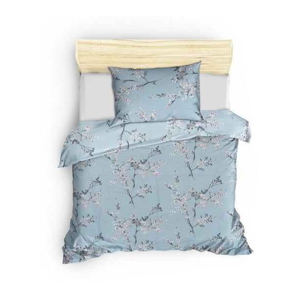 Plava pamučna posteljina za krevet za jednu osobu 140x200 cm Chicory – Mijolnir
