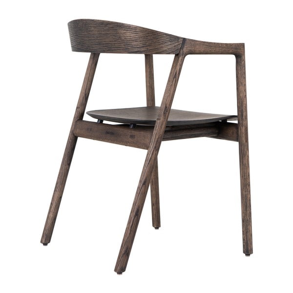 Smeđa blagovaonska stolica od punog hrasta Muna – Gazzda-image-4