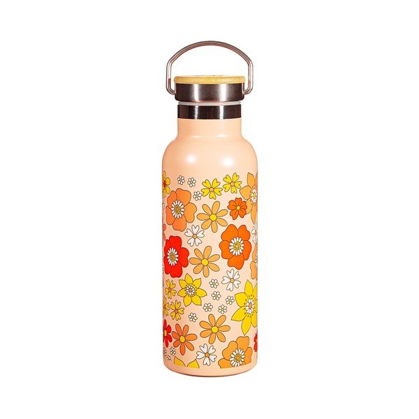 Narančasta dječja bočica od nehrđajućeg čelika 500 ml 70s Floral - Sass & Belle