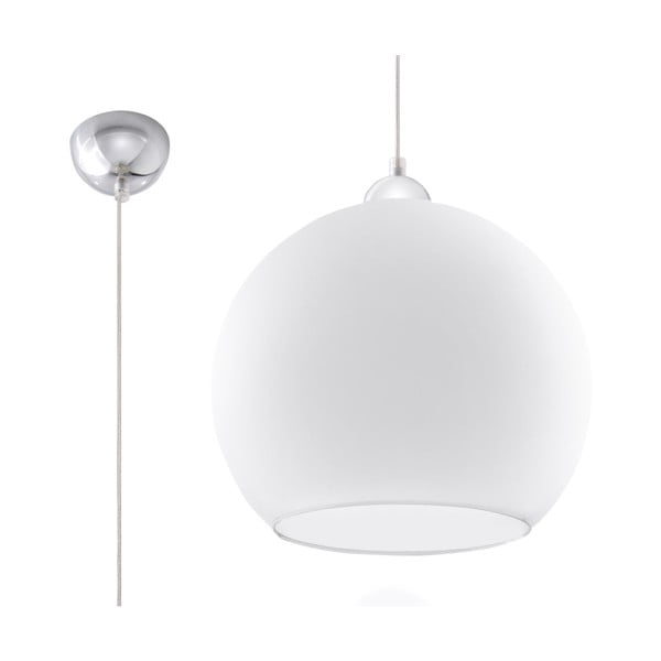 Bijela viseća svjetiljka sa staklenim sjenilom ø 30 cm Bilbao – Nice Lamps
