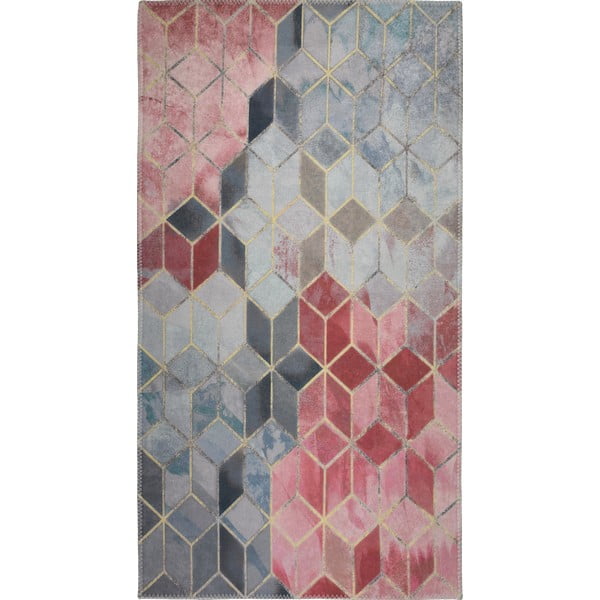 Svijetlo ružičasti-svijetlo sivi perivi tepih 50x80 cm - Vitaus