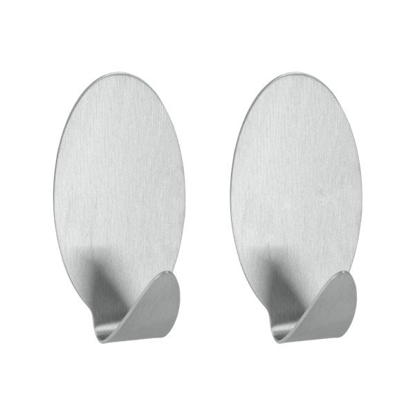 Set s 2 samoljepljive kuke od nehrđajućeg čelika Metaltex Mia-image-1