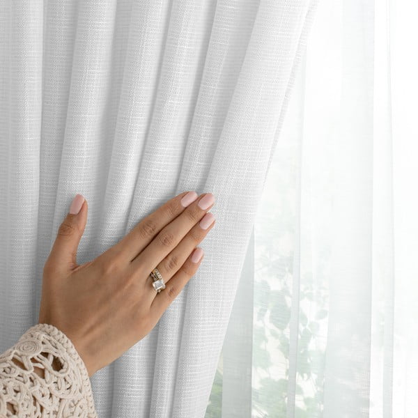 Bijela zavjesa 140x270 cm Valeta – Restilo-image-3