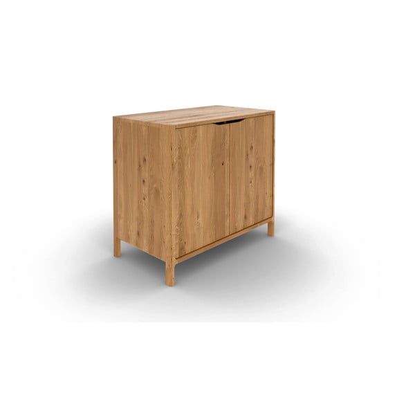 Ormarić od punog hrasta u prirodnoj boji 95x80 cm Twig – The Beds-image-2