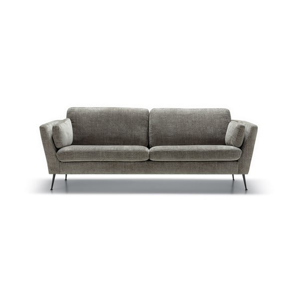 Siva baršunasta sofa 220 cm Mynta – Sits