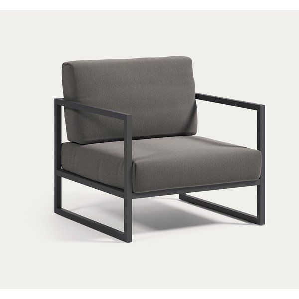 Tamno siva metalna vrtna fotelja Comova – Kave Home-image-3