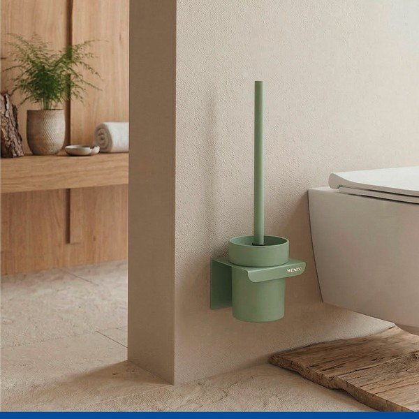 Zelena plastična WC četka s Turbo-loc s postavljanjem bez bušenja Lizan – Wenko-image-2