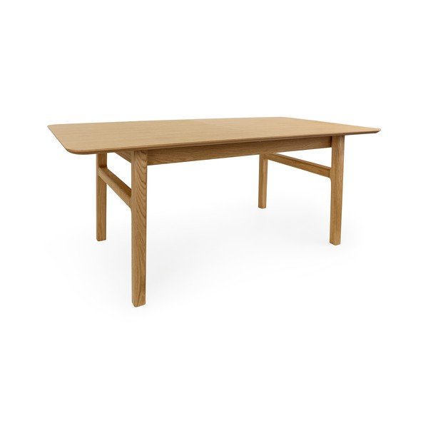Proširiv blagovaonski stol s dodatnom pločom u dekoru hrasta 90x180 cm Curved – Woodman