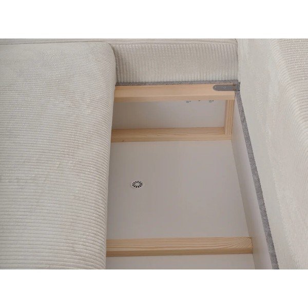 Bež sklopiva/s prostorom za odlaganje kutna garnitura od samta (s lijevim kutom/s ležaljkom) Campi – Bobochic Paris-image-3