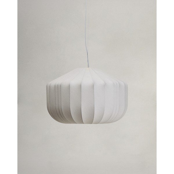 Bijela stropna svjetiljka s tekstilnim sjenilom ø 51 cm Somar – Kave Home-image-4