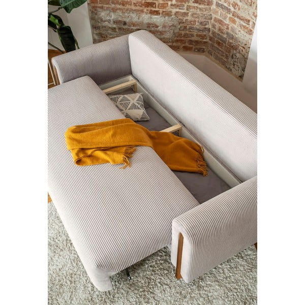 Bež sklopiva/s prostorom za odlaganje sofa od samta 244 cm Arcadova – ELTAP-image-4