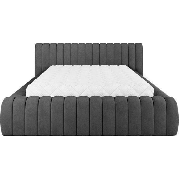 Tamno sivi tapecirani bračni krevet s prostorom za odlaganje s podnicom 140x200 cm Carilla – ELTAP-image-4