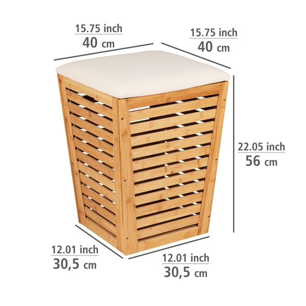 Košara za rublje od bambusa 55 l - Wenko-image-3