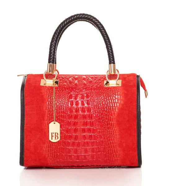 Crvena torbica od prave kože Federice Bassi Dinah