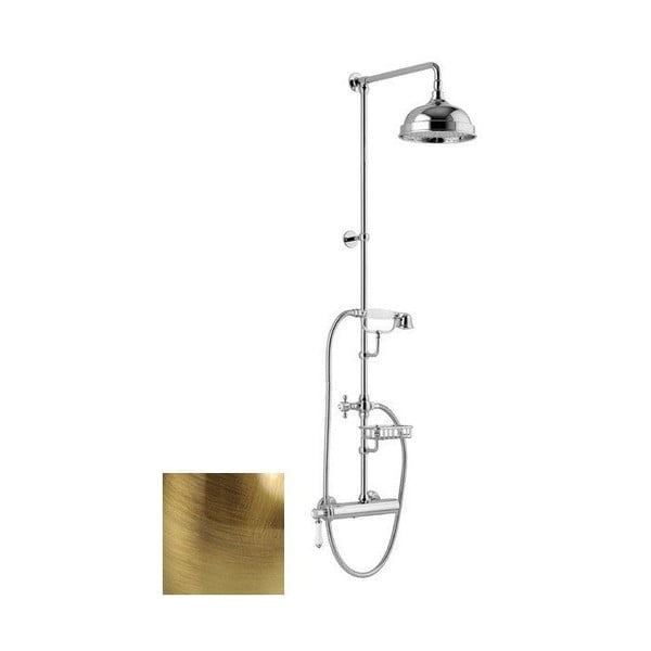Mjedeni set za tuš kabinu u brončanoj boji s baterijom s glavom za tuš/sa ručnim tušem 127 cm Vienna – Sapho