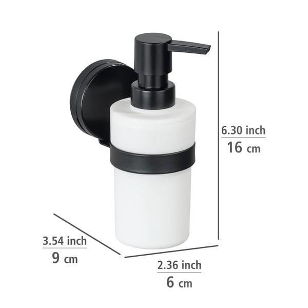 Crno-bijeli zidni dozator sapuna Wenko Static-Loc® Plus-image-3