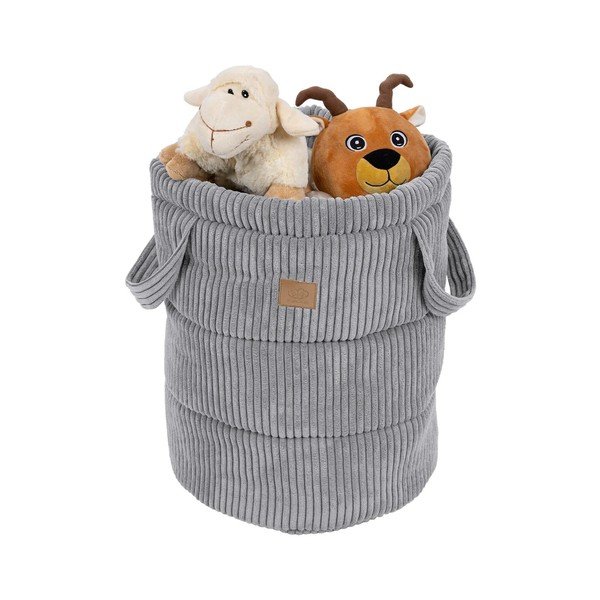 Siva tekstilna dječja kutija za pohranu ø 39x50 cm – Meowbaby-image-1