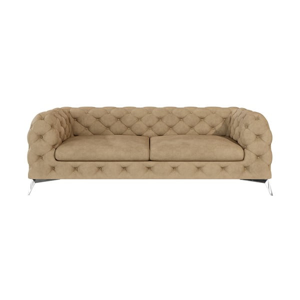 Svjetlo smeđa baršunasti sofa 225 cm Chelsea – Ropez