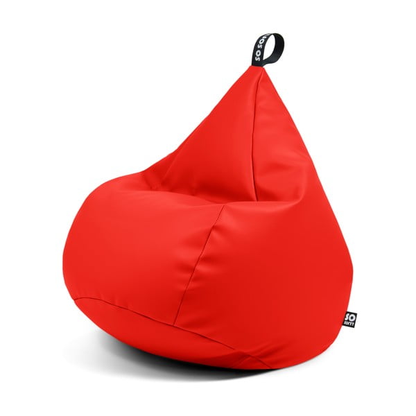 Crvena vreća za sjedenje od imitacije kože Drop XL – So Soft?