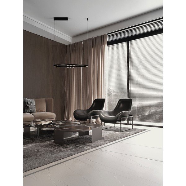 Mat crna LED viseća svjetiljka aluminijska s mogućnosti zatamnjivanja ø 60 cm Lunette – Nova Luce-image-1