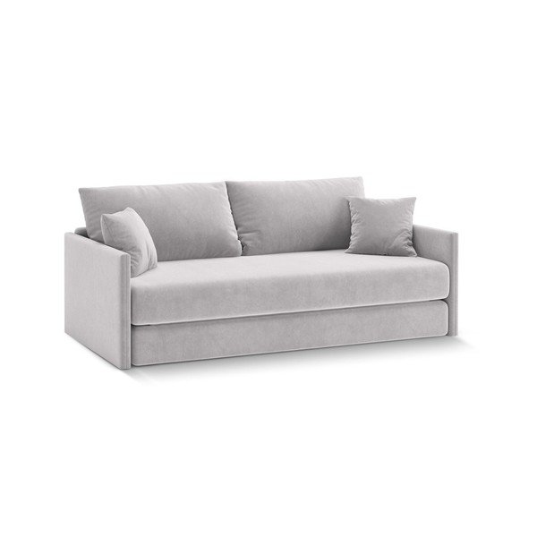 Svijetlo siva baršunasti sklopiva sofa 209 cm Shannon – Cosmopolitan Design-image-1