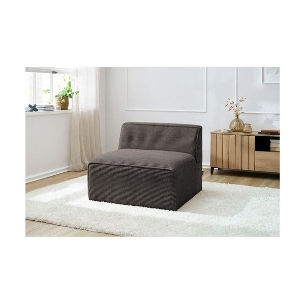 Smeđa modularna sjedeća garnitura od samta (srednji modul ) Megeve – Bobochic Paris-image-1
