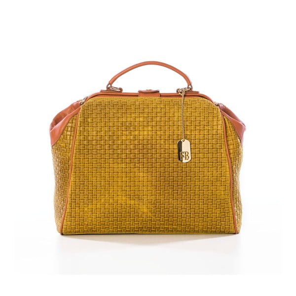 Kožna torbica Braid Yellow