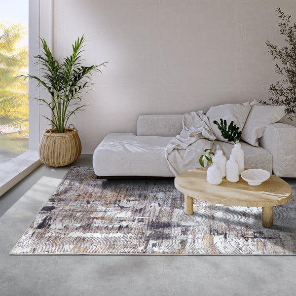 Svijetlo sivi tepih 160x230 cm Malard Anthracite Gold – Elle Decoration-image-1