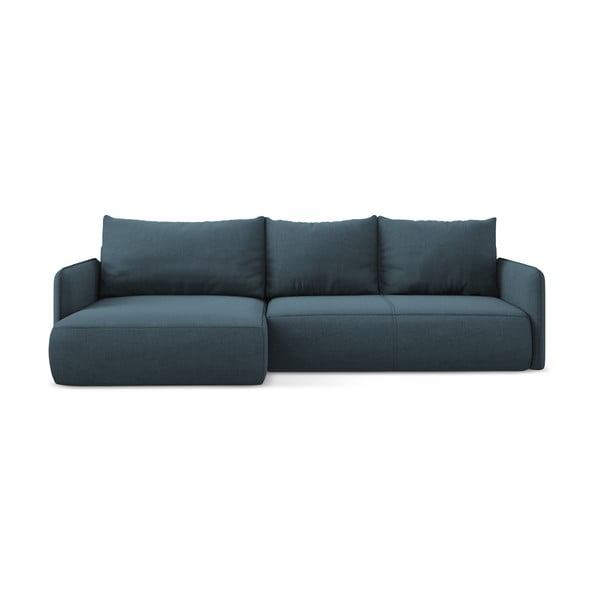 Plava sklopiva/s prostorom za odlaganje kutna garnitura (s lijevim kutom) Nanea – Makamii