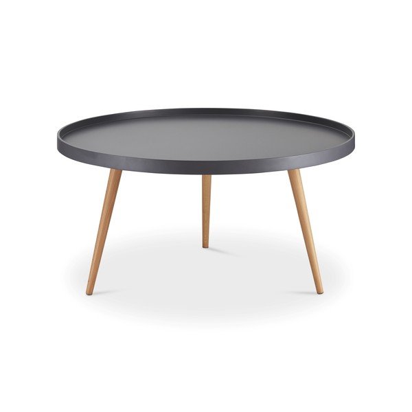 Sivi stolić s nogama od bukovog drveta Furnhouse Opus, Ø 90 cm-image-2