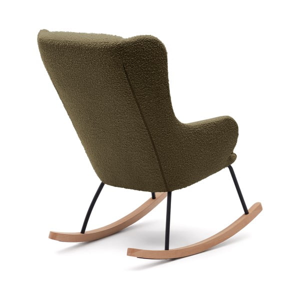 Zelena fotelja za ljuljanje od bouclé tkanine Maustin – Kave Home-image-2