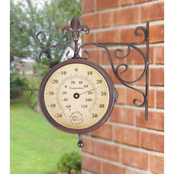 Zidni sat s termometrom Esschert Design Rustic-image-2