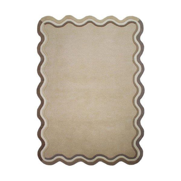 Ručno rađen vunen tepih u prirodnoj boji 160x230 cm Leo Scallop – Flair Rugs
